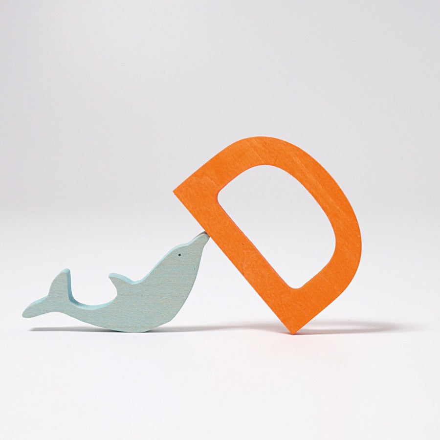 Delfin Buchstabe und Tier von GRIMM'S ABC lernen