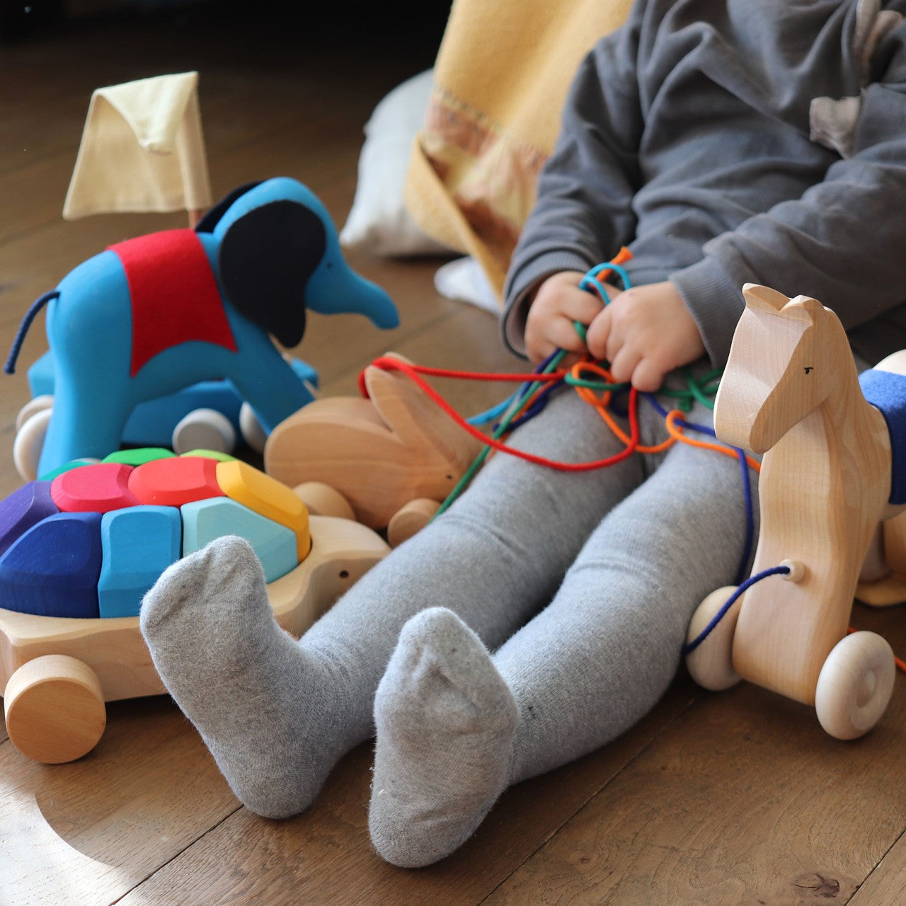 Grimm’s Regenbogen-Schildkröte – Ziehspielzeug & Stapelbausteine ab 1 Jahr