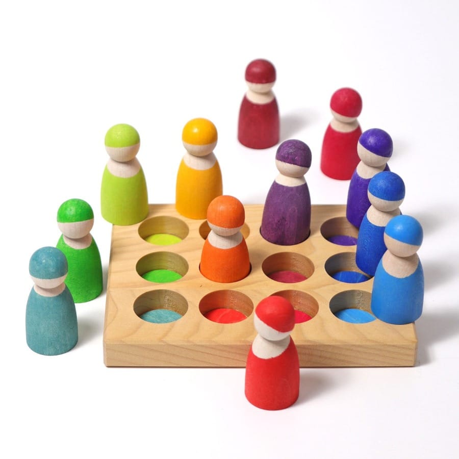 GRIMM'S Sortier-, Stapel- & Steckspielzeug Sortier-Brettchen Regenbogen