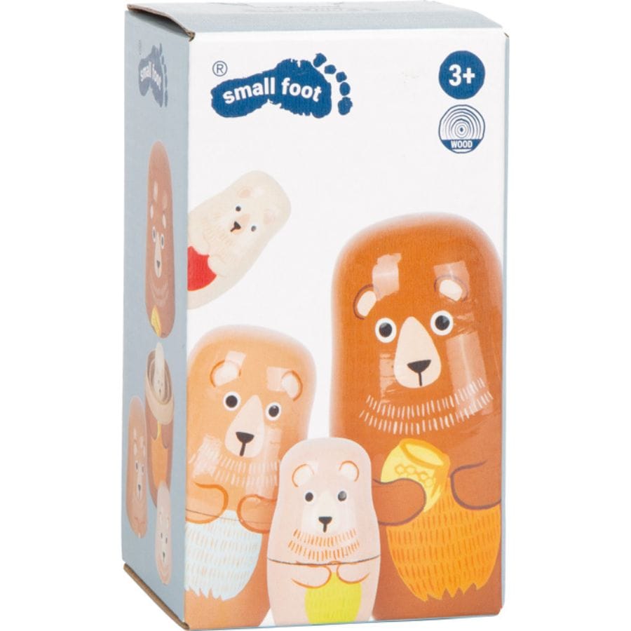 Legler Steckspiel small foot Matrjoschka Bären-Familie aus Holz – 4 verschachtelbare Bären | nachhaltiges Holzspielzeug ab 24 Monaten