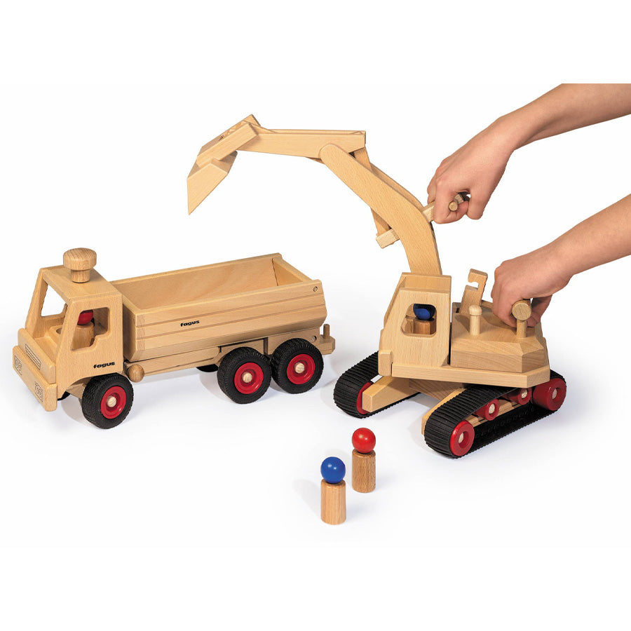 Baustellenfahrzeuge aus Holz Spielzeug fagus