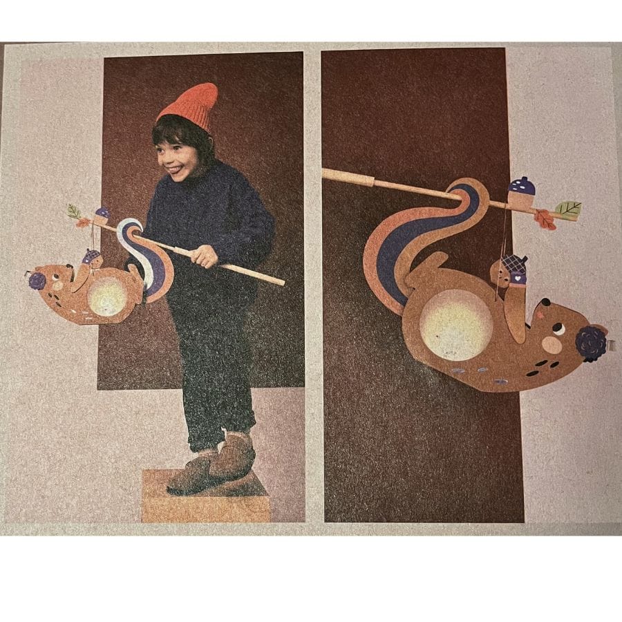 Bringmann Kunst- & Bastelsets Bringmann Laternen-Bastelset „Eichhörnchen“ mit LED-Licht – 38 Teile, ab 5 Jahren