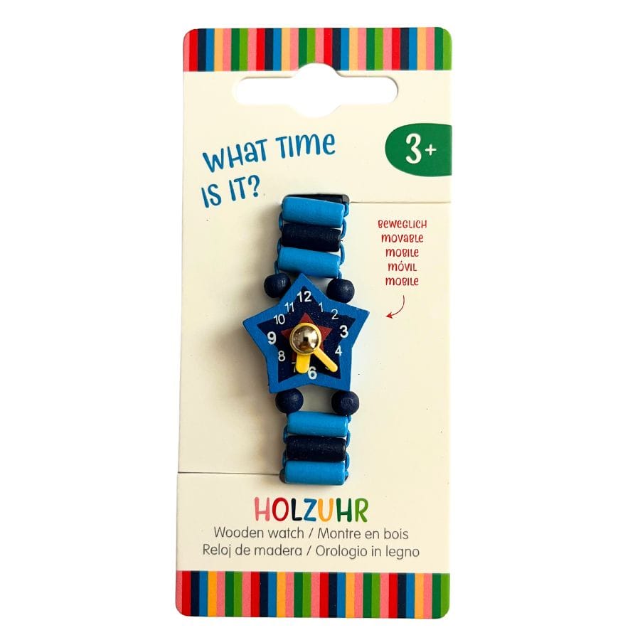 Goki Kinderschmuck Goki Holzuhr mit elastischem Armband und beweglichen Zeigern, ab 3 Jahre