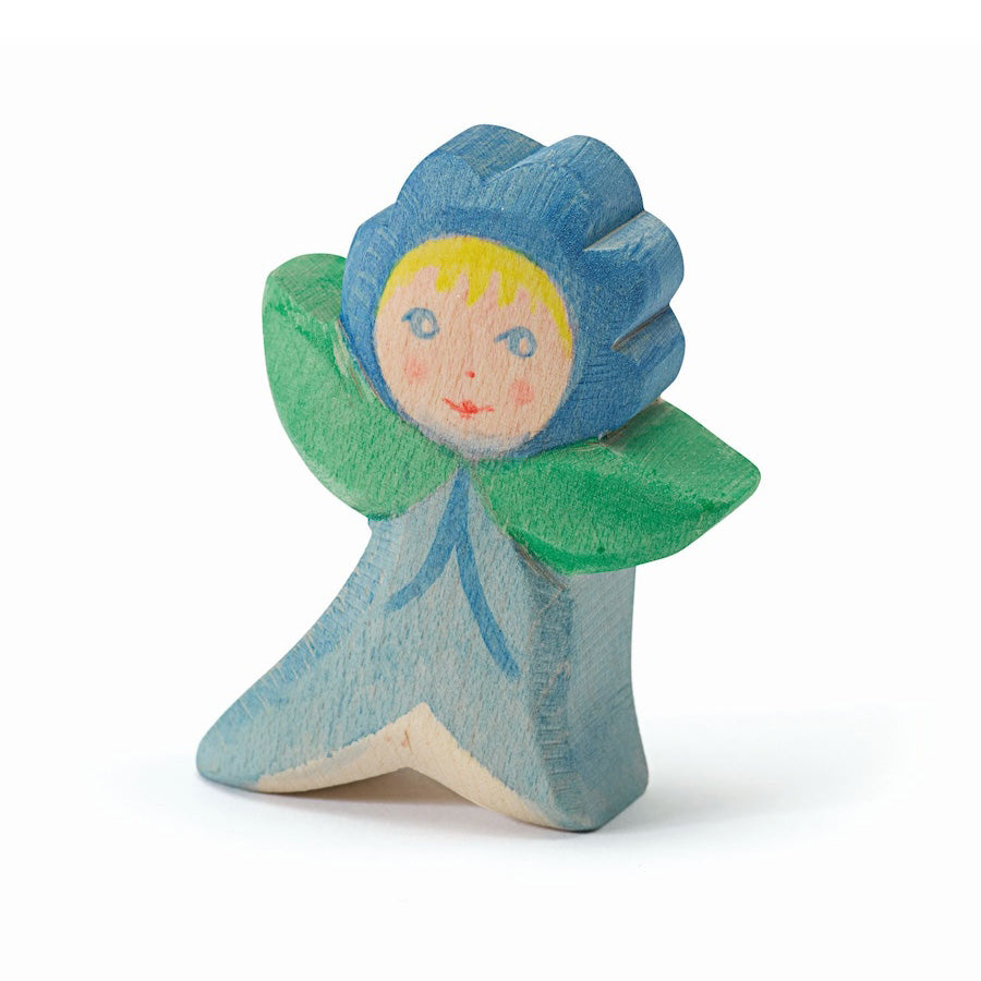 Blumenkind Vergissmeinnicht Holzfigur von Ostheimer
