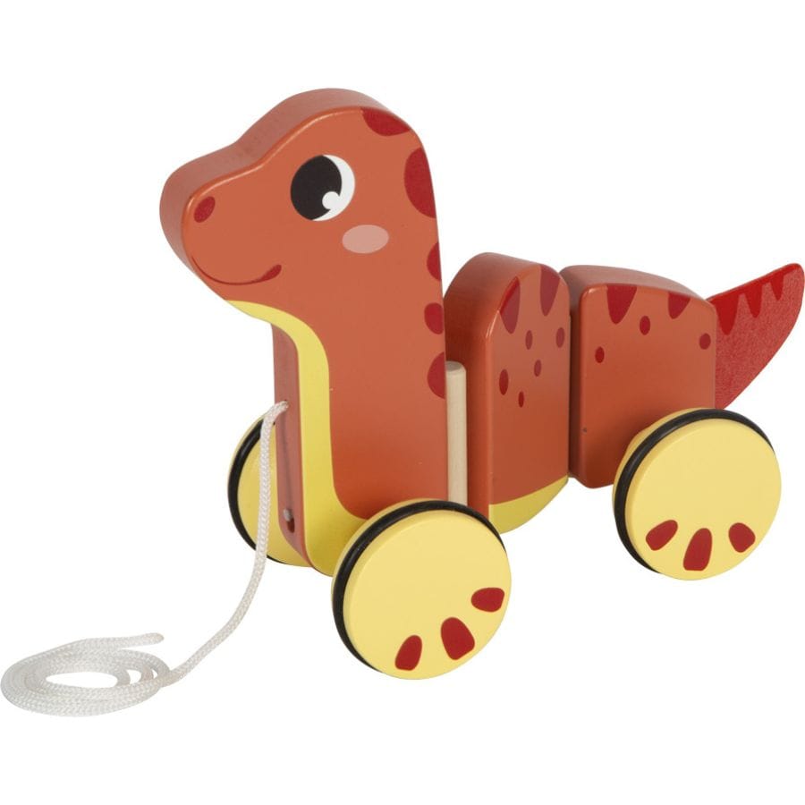 Legler Nachzieh-Spielzeug Small foot Zieh-Dino aus Holz – Flexibles Lauflernspielzeug ab 12 Monate