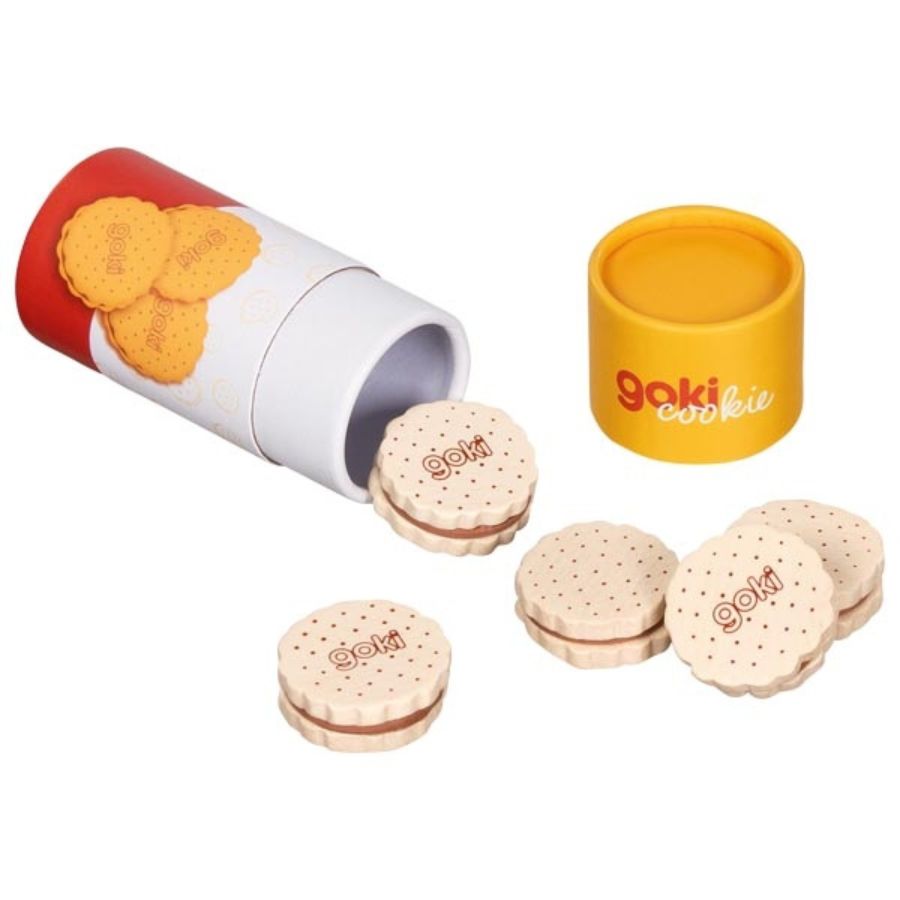 goki Doppelkekse aus Holz – Kaufmannsladen Zubehör (5 Stück), ab 3 Jahre