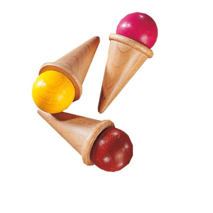 HABA Eistüte mit Kugel – Holzspielzeug, für den Kaufladen - ab 3 Jahre