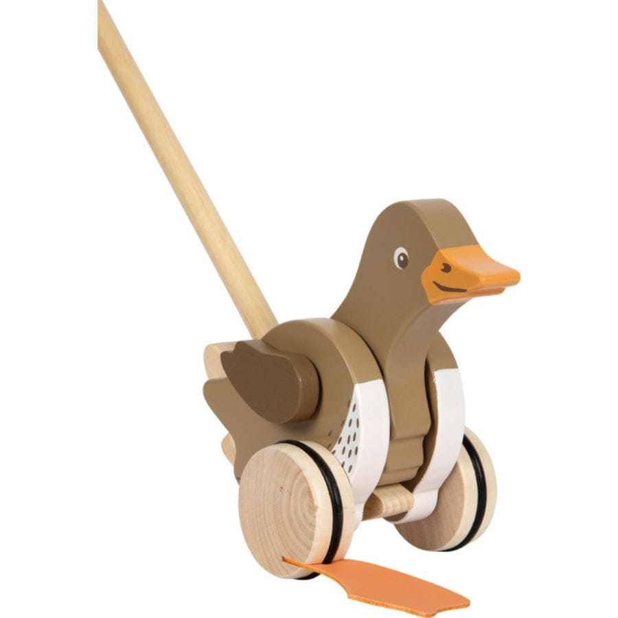 Legler Schiebespielzeug Small foot Schiebe-Ente aus Holz – ab 18 Monate