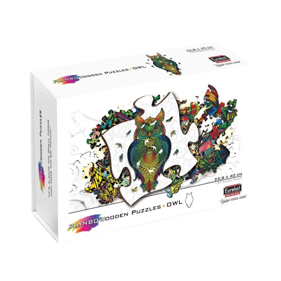 Bartl Puzzle Eureka Holzpuzzle Eule – Tierform-Puzzle, 137 Teile, ab 8 Jahre