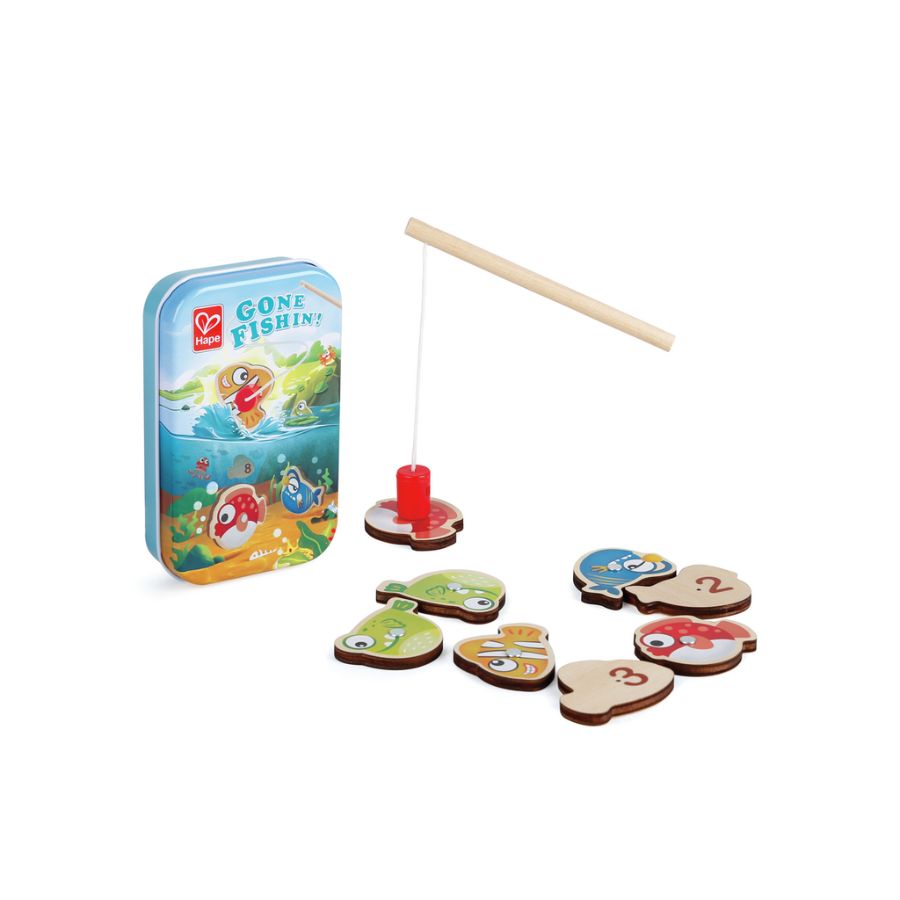 Hape Magnetisches Angelspiel – Holz-Fische fangen & Punkte sammeln ab 2 Jahren