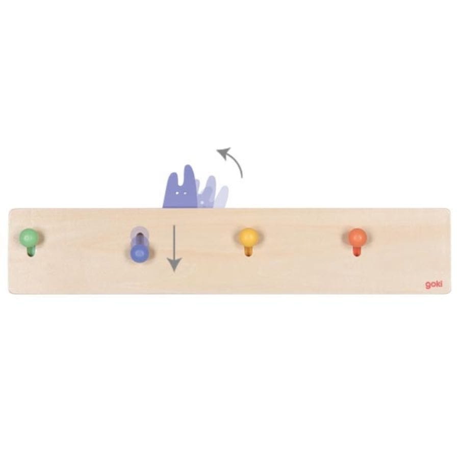 Goki Kinderzimmer Accessoires goki Garderobe Kuckulino aus Holz – Kindergarderobe mit Tierköpfen
