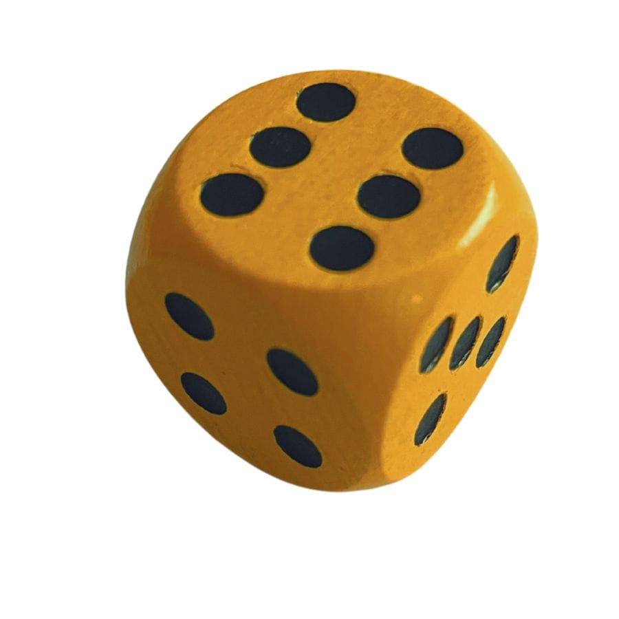 weible Spiele Gesellschaftsspiel Gelb Weible Holzwürfel 30 mm – Farbige Spielwürfel aus Ahornholz, ab 4 Jahre