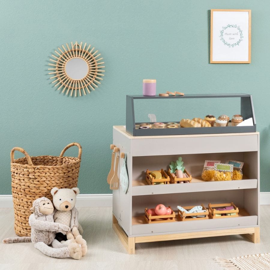 Musterkind Kinderküche Musterkind Spielküche & Kaufmannsladen Prunus – 2-in-1 aus Holz ab 3 Jahren