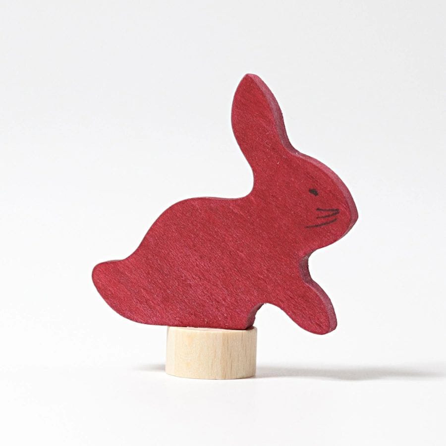 GRIMM'S Geburtstagsdekoration GRIMM'S Steckfigur Hase – Handbemalte Holz Deko für Geburtstagsring & Jahreszeitentisch