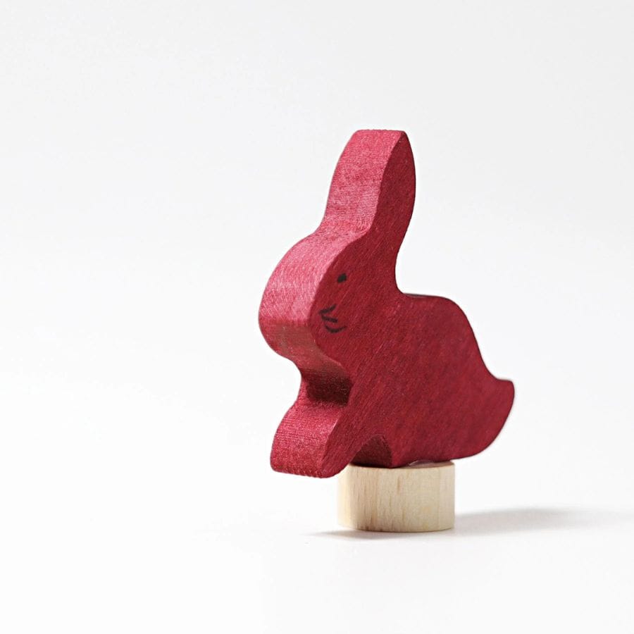 GRIMM'S Geburtstagsdekoration GRIMM'S Steckfigur Hase – Handbemalte Holz Deko für Geburtstagsring & Jahreszeitentisch