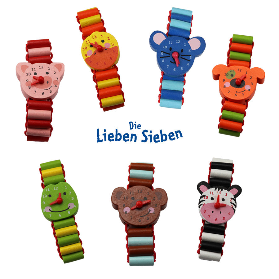 Holzuhr für Kinder - Die Lieben Sieben Armbanduhr