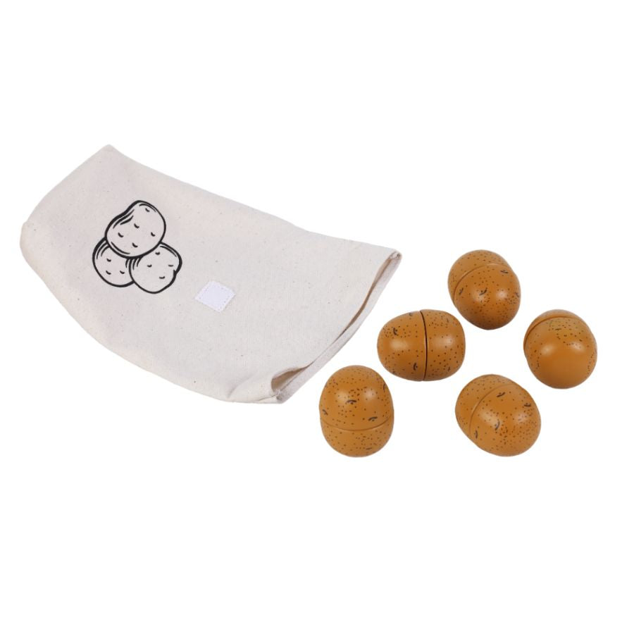 Tanner Holzkartoffeln im Baumwollsäckchen – 5-teiliges Schneide-Set ab 18 Monate