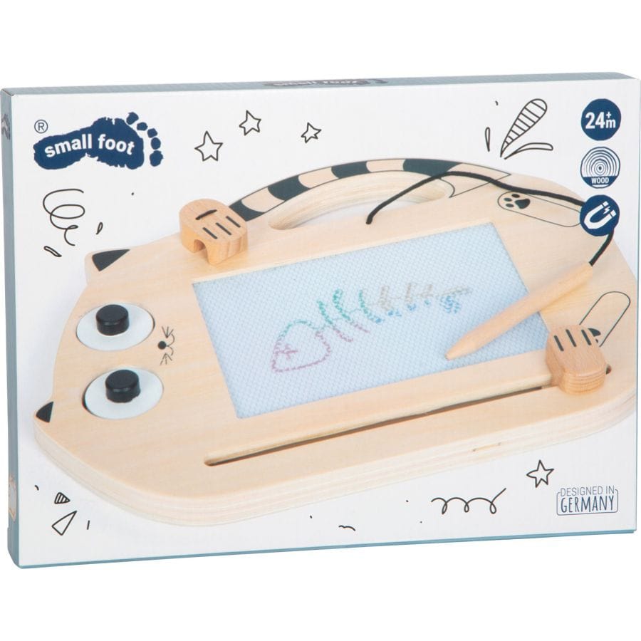 Legler Lernspielzeug small foot Magnetische Zaubertafel Katze – Kreatives Malspiel ab 2 Jahren
