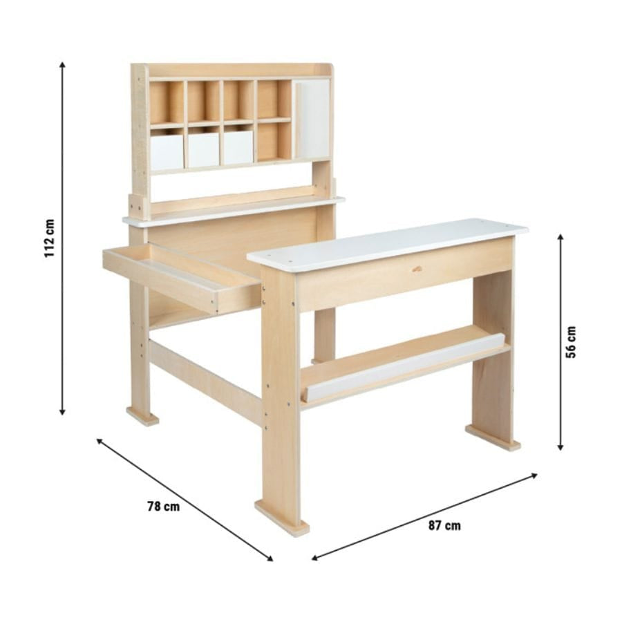 Legler Kaufladen small foot Kaufladen – stabiler Holz-Verkaufsstand im modernen Design