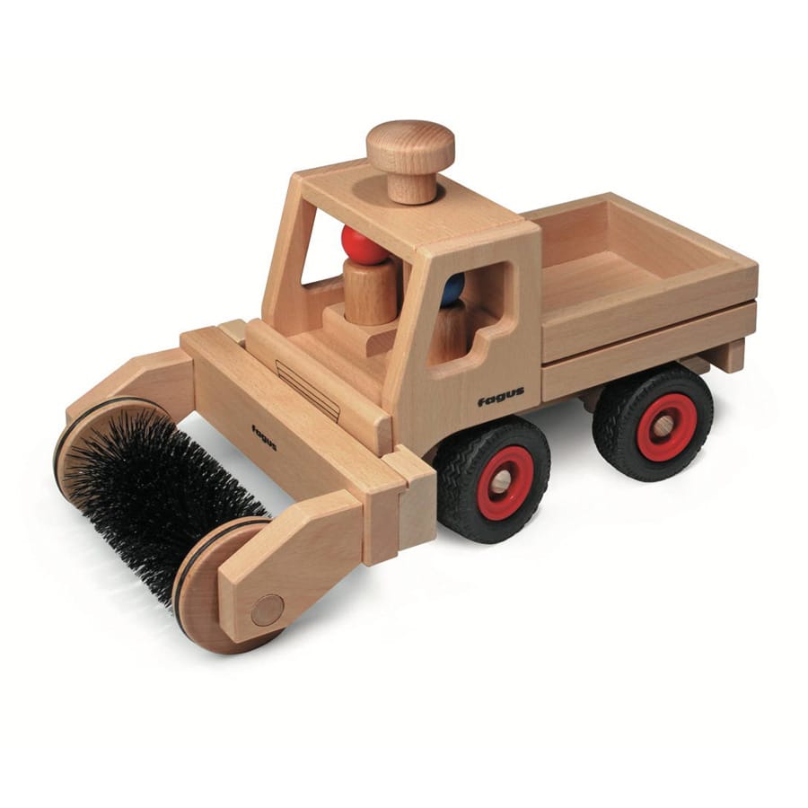 Fagus Holzfahrzeug Fagus Kehraufsatz für Unimog & LKW – Holzspielzeug ab 3 Jahren