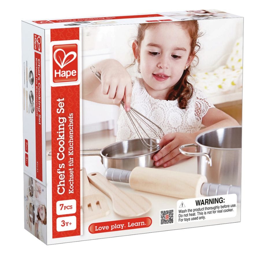 Toynamics Kinderküche Hape Kochset Edelstahl – Kinderküche Spielzeug ab 3 Jahren