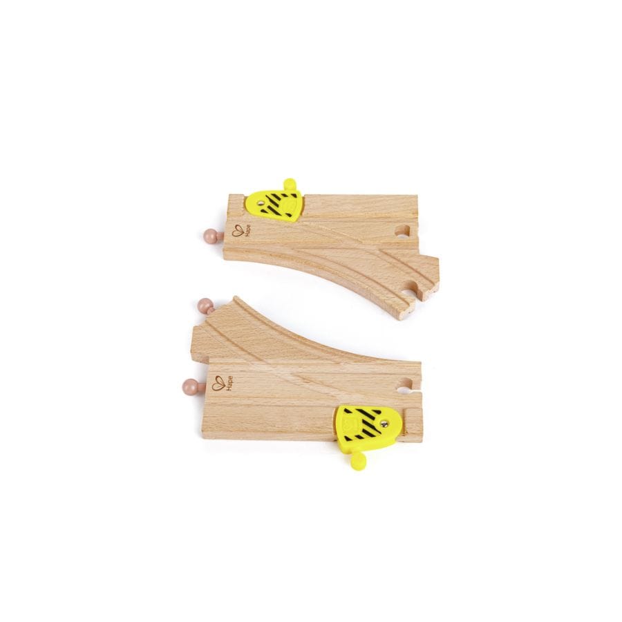 Hape Züge & Eisenbahnsets Hape – Mechanische Y-Eisenbahnschienen aus Holz | 2-teiliges Set für Kinder ab 3 Jahren