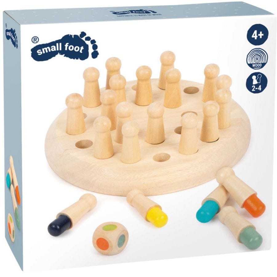 Legler Lernspielzeug small foot Farben-Memo – Lernspiel aus Holz ab 4 Jahren, Konzentration & Farberkennung