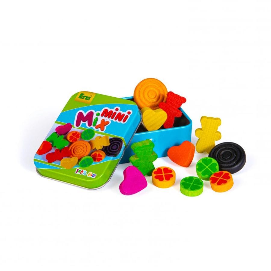 Erzi Spielzeuglebensmittel Erzi Mini-Mix Gummibärchen aus Holz – Kaufladen & Kinderküche, ab 3 Jahre