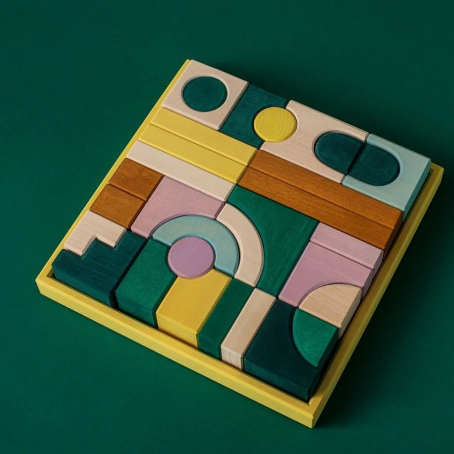 GRIMM'S Bausteine & Bauspielzeug Grimm’s Kleiner Baukasten Movement – Abstrakter Holzbaukasten, ab 1 Jahr