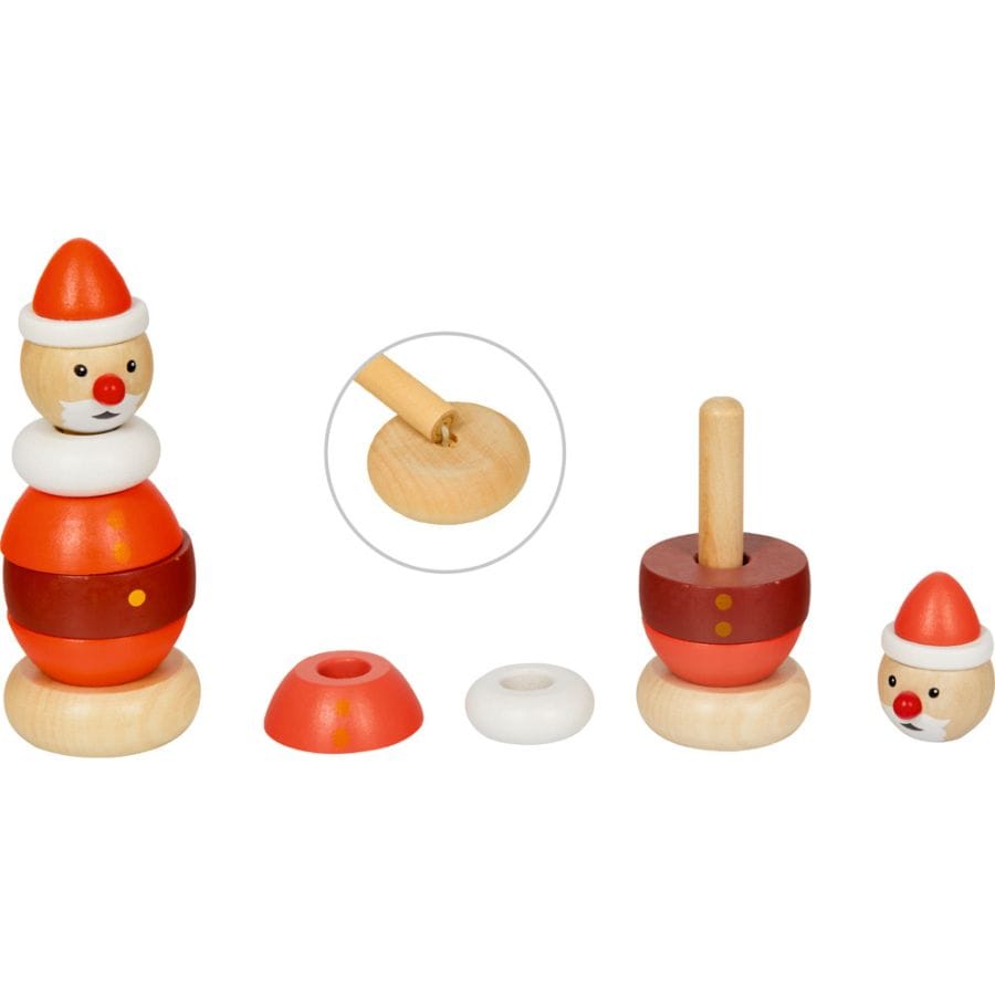 Spiegelburg Sortier-, Stapel- & Steckspielzeug Rot Spiegelburg Holz-Stapelfigur „Wintertiere im Weihnachtswald“ – ab 12 Monate