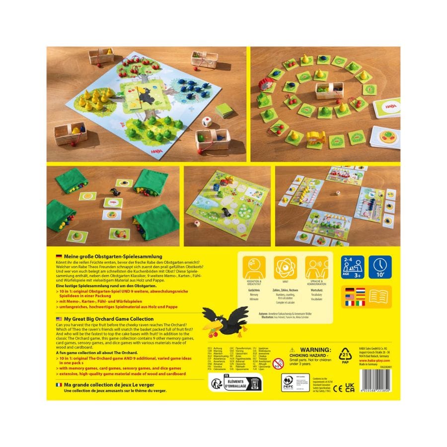 Haba Gesellschaftsspiel HABA Meine große Obstgarten-Spielesammlung – 10 Spiele für Kinder ab 3 Jahren