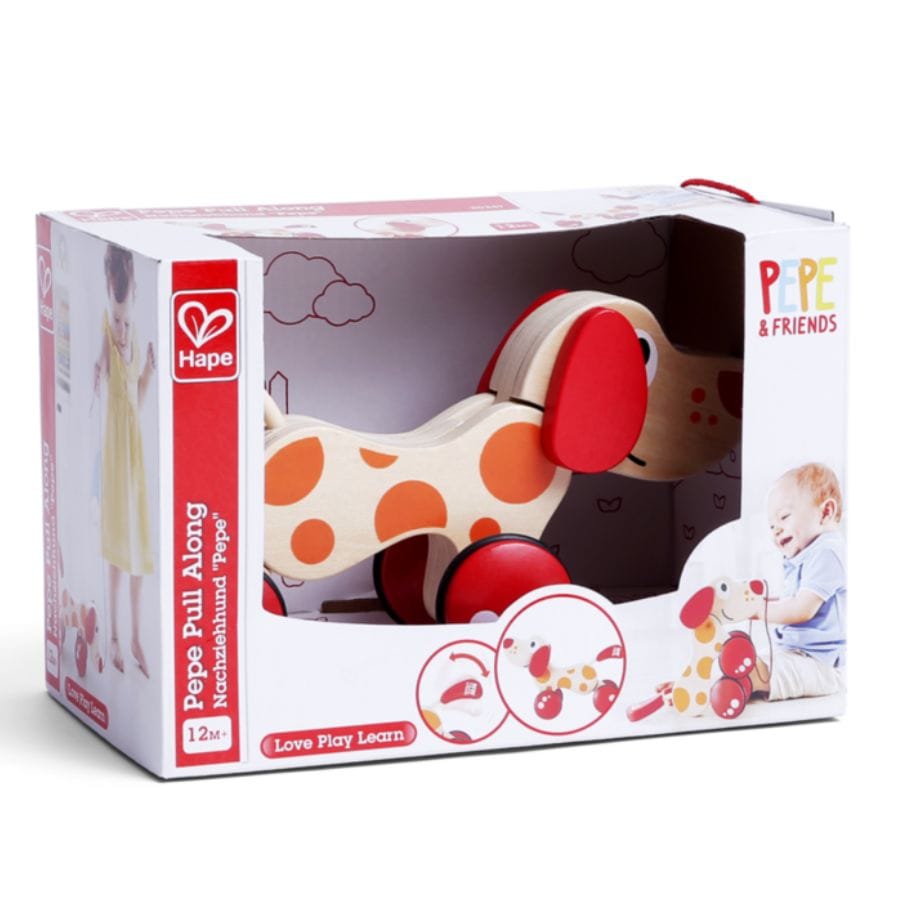 Hape Nachzieh-Spielzeug Hape Nachziehspielzeug Hündchen Pepe – ab 12 Monate