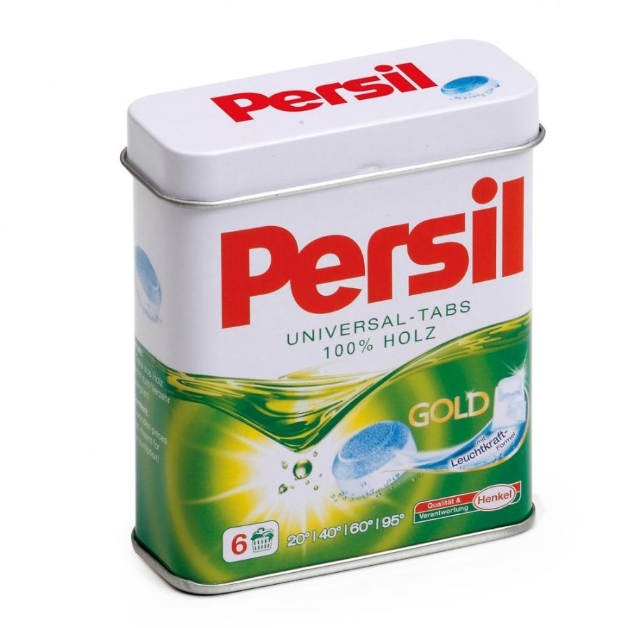 Erzi Persil Waschmitteltabs aus Holz in Metalldose – Für Puppenwäsche & Kaufladen, ab 3 Jahre