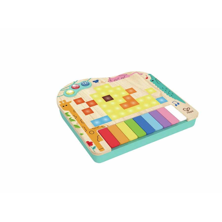 Toynamics Lernspielzeug Hape Pixel Piano – Lern-Klavier für Kinder 1-6 Jahre mit Licht & Tiergeräuschen