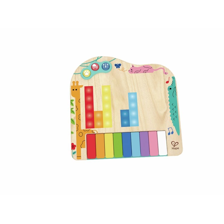 Toynamics Lernspielzeug Hape Pixel Piano – Lern-Klavier für Kinder 1-6 Jahre mit Licht & Tiergeräuschen