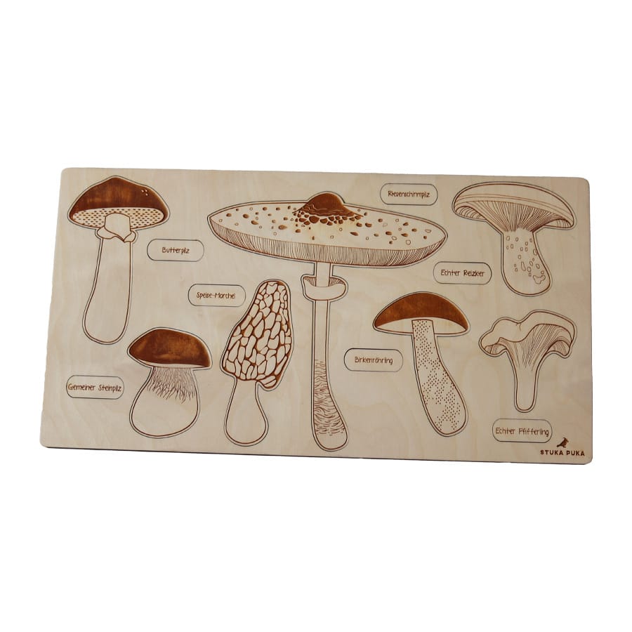 Stuka Puka Lernspielzeug Holzpuzzle "Pilze"