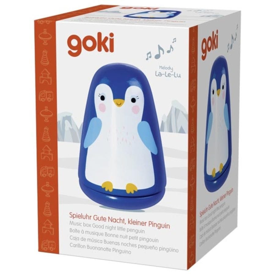 Goki Spieluhr Goki Spieluhr „Gute Nacht, kleiner Pinguin“ – Holzspieluhr mit Melodie „La-Le-Lu“ für Babys & Kleinkinder