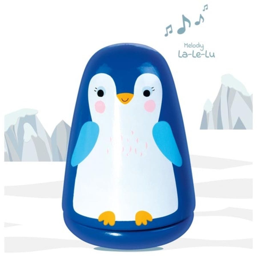 Goki Spieluhr Goki Spieluhr „Gute Nacht, kleiner Pinguin“ – Holzspieluhr mit Melodie „La-Le-Lu“ für Babys & Kleinkinder