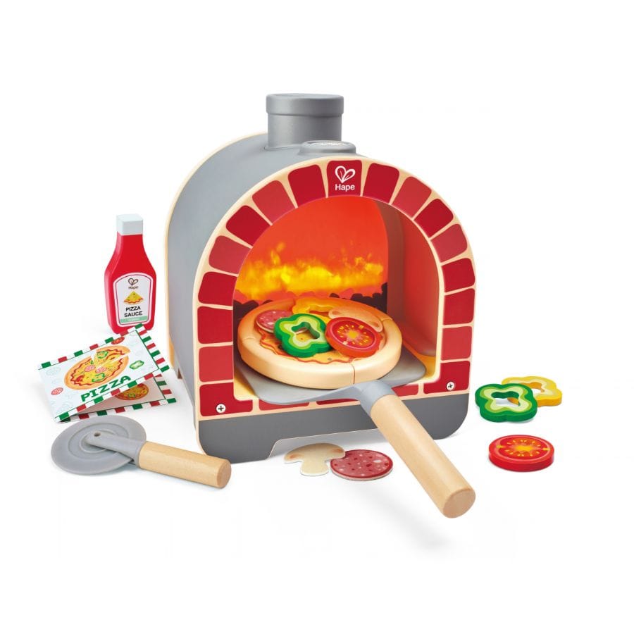 Toynamics Kinderküche Hape Magischer Pizzaofen – Spielset mit Licht- und Soundeffekten, ab 2 Jahren