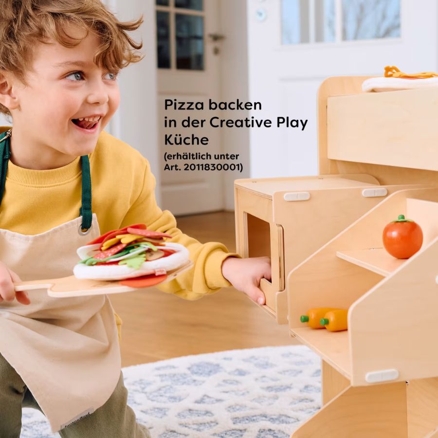 HABA Creative Play Pizza-Set mit Brettchen – Spielküche Zubehör, ab 3 Jahre