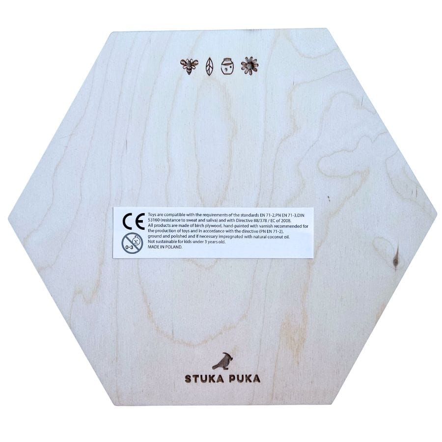 Stuka Puka Puzzle Sounds Wood Holzpuzzle „Bienenwabe“ – Lernspielzeug, ab 3 Jahre