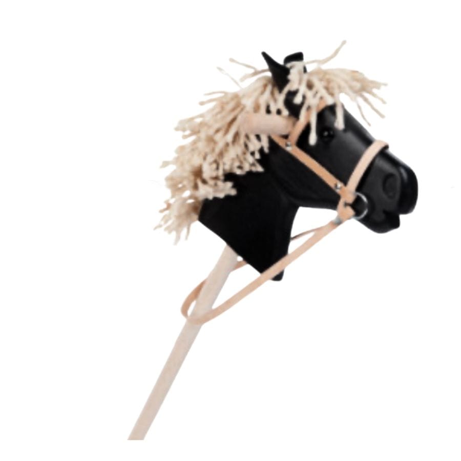 Jamso Design Aktivspielzeug Schwarz Jamso Haflinger u. Rappe Steckenpferd aus Holz mit Schafschurwolle – Handgefertigter Reitspaß ab 3 Jahren