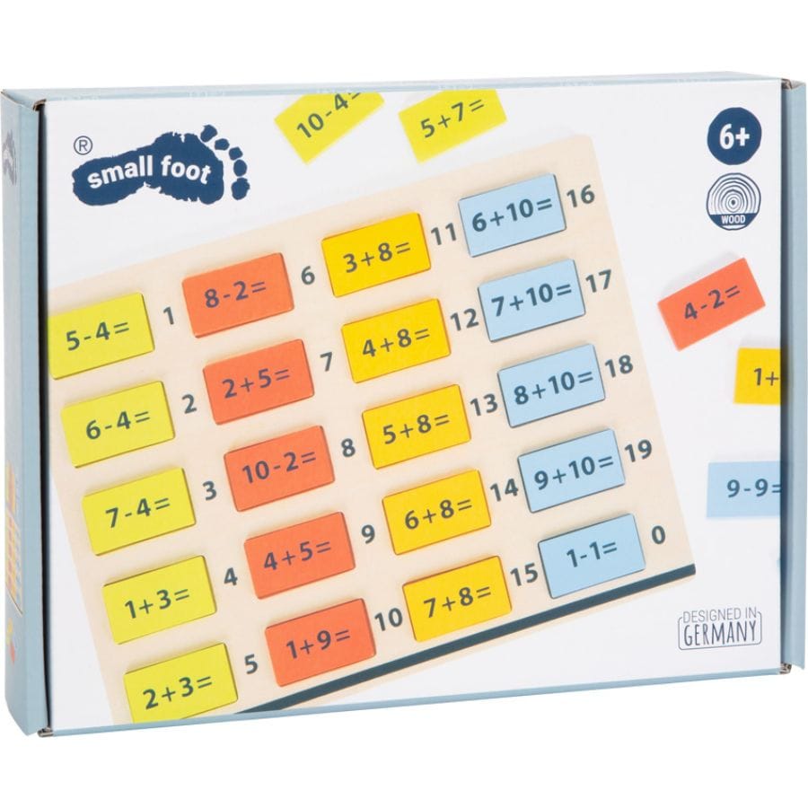 Legler Lernspielzeug small foot Rechenplättchen „Zahlenspaß“ – Holz-Lernspiel ab 6 Jahren, Addition & Subtraktion