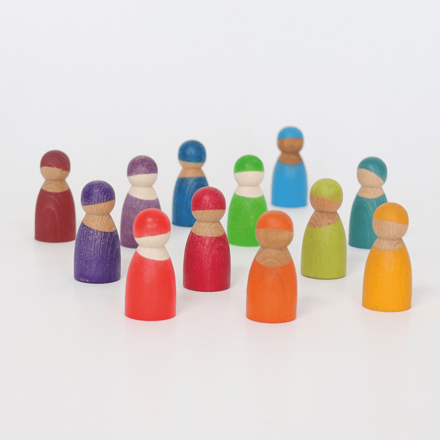 GRIMM'S Action- & Spielzeugfiguren Grimm's Regenbogenfreunde aus Holz, Made in Germany, ab 1 Jahr