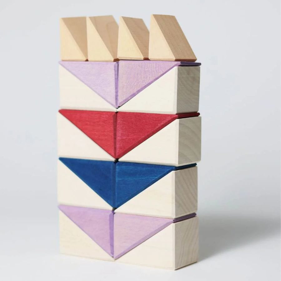 GRIMM'S Bausteine & Bauspielzeug Grimm’s Kleiner Baukasten Rhythm – Geometrischer Holzbaukasten, ab 1 Jahr
