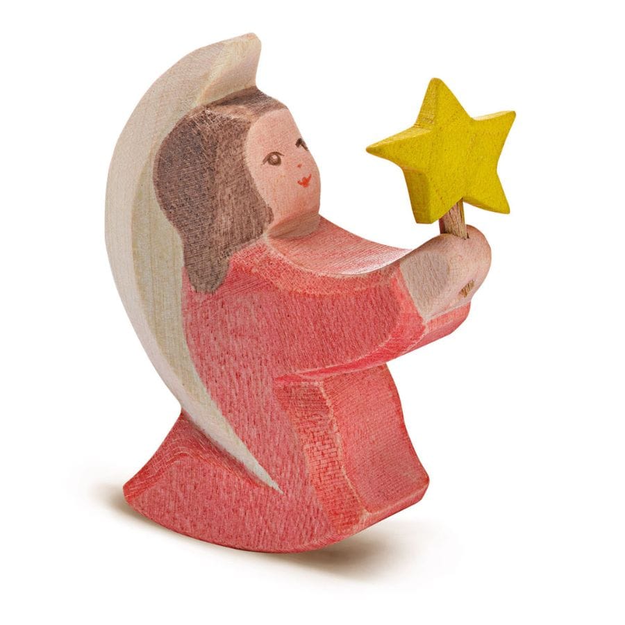 Ostheimer Ostheimer Weihnachten Ostheimer Engelchen mit Stern rosa – handgefertigte Holzfigur aus Ahorn, ab 3 Jahre
