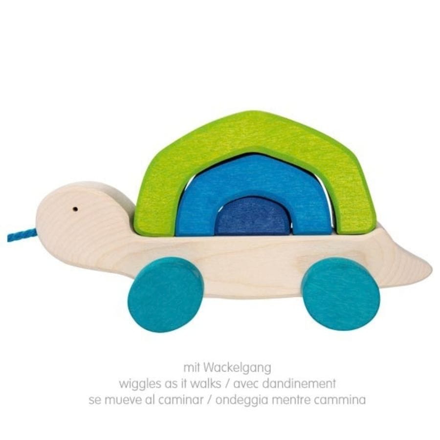 Goki Nachzieh-Spielzeug Ziehtier Schildkröte „Tortuga“ aus Holz – goki evolution