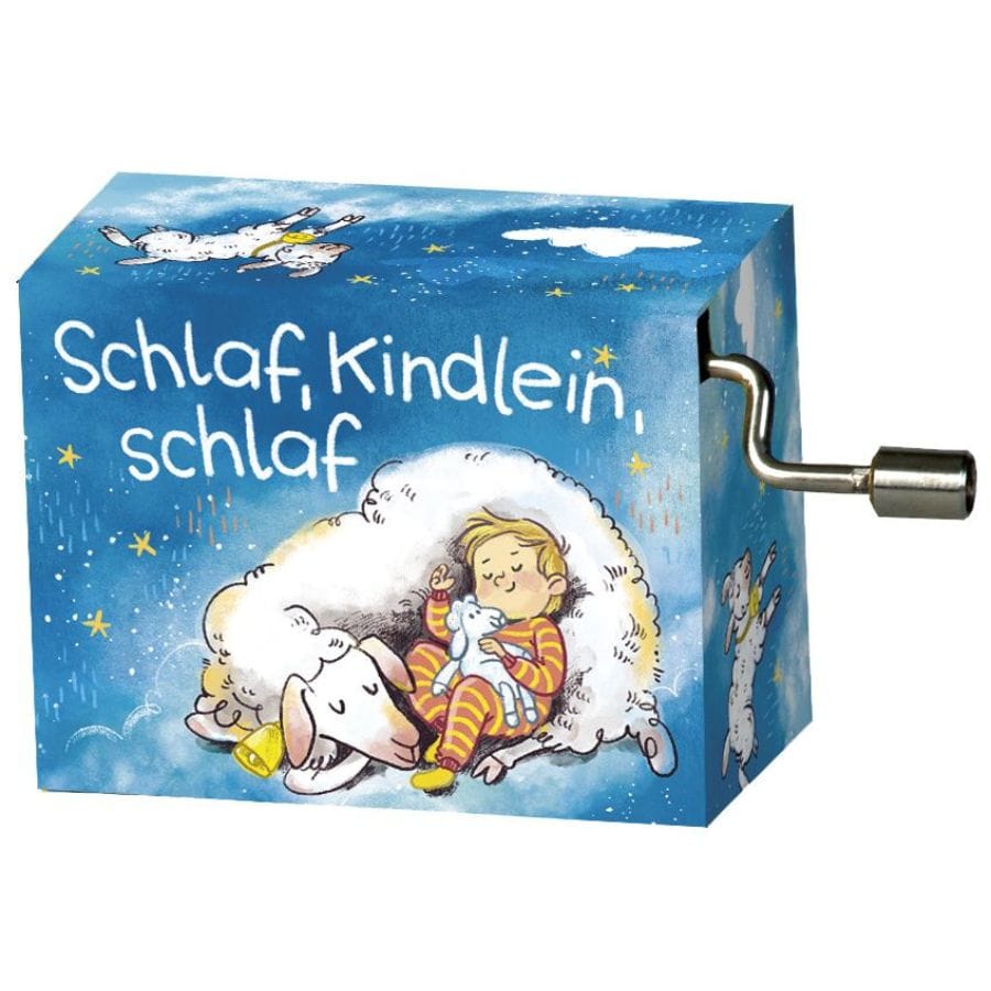 Fridolin Spieluhr Kurbelspieldose "Schlaf Kindlein schlaf" Spieluhr auf Resonanzholz