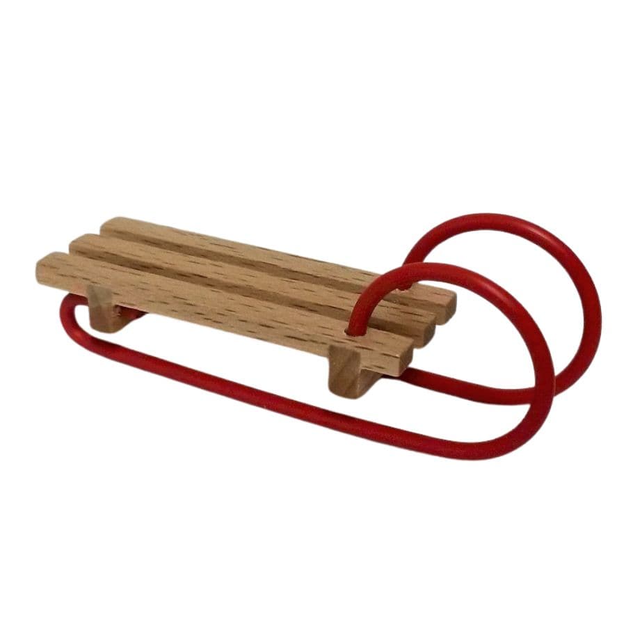 Annedore Krebs Puppenhaus-Zubehör Schlitten aus Holz für Puppenhaus-Püppchen - Made in Germany, ab 3 Jahre
