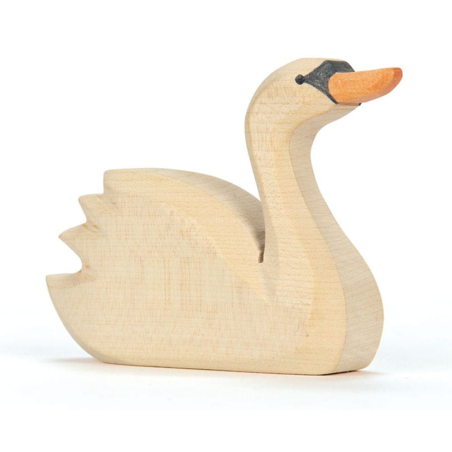 Ostheimer Action- & Spielzeugfiguren Ostheimer Schwan hoch – handgefertigte Holzfigur ab 3 Jahren